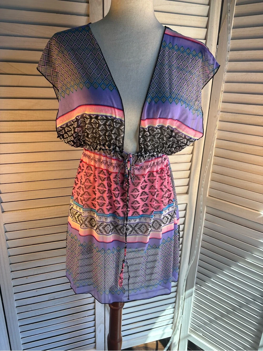 OP Purple Pink Patterned Swim Coverup